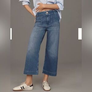 ANTHROPOLOGIE- Maeve The Colette Crop Blue Size 32